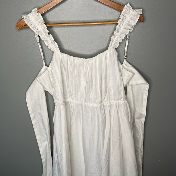 Abercrombie & Fitch Poplin Bow Back Tiered Maxi - White - Picture 7 of 13